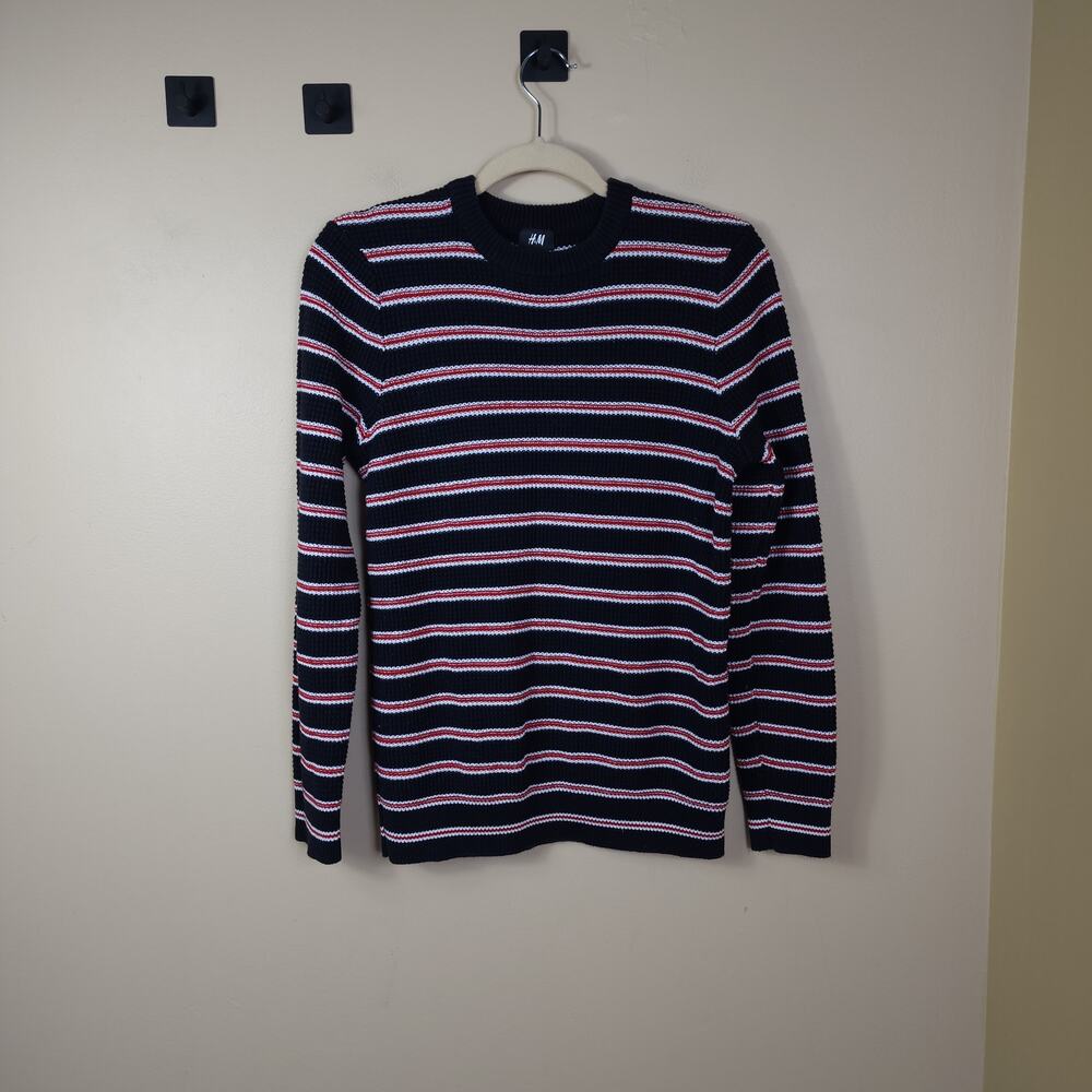 H&M Pullover Long Sleeve Crewneck Striped Sweater Size S